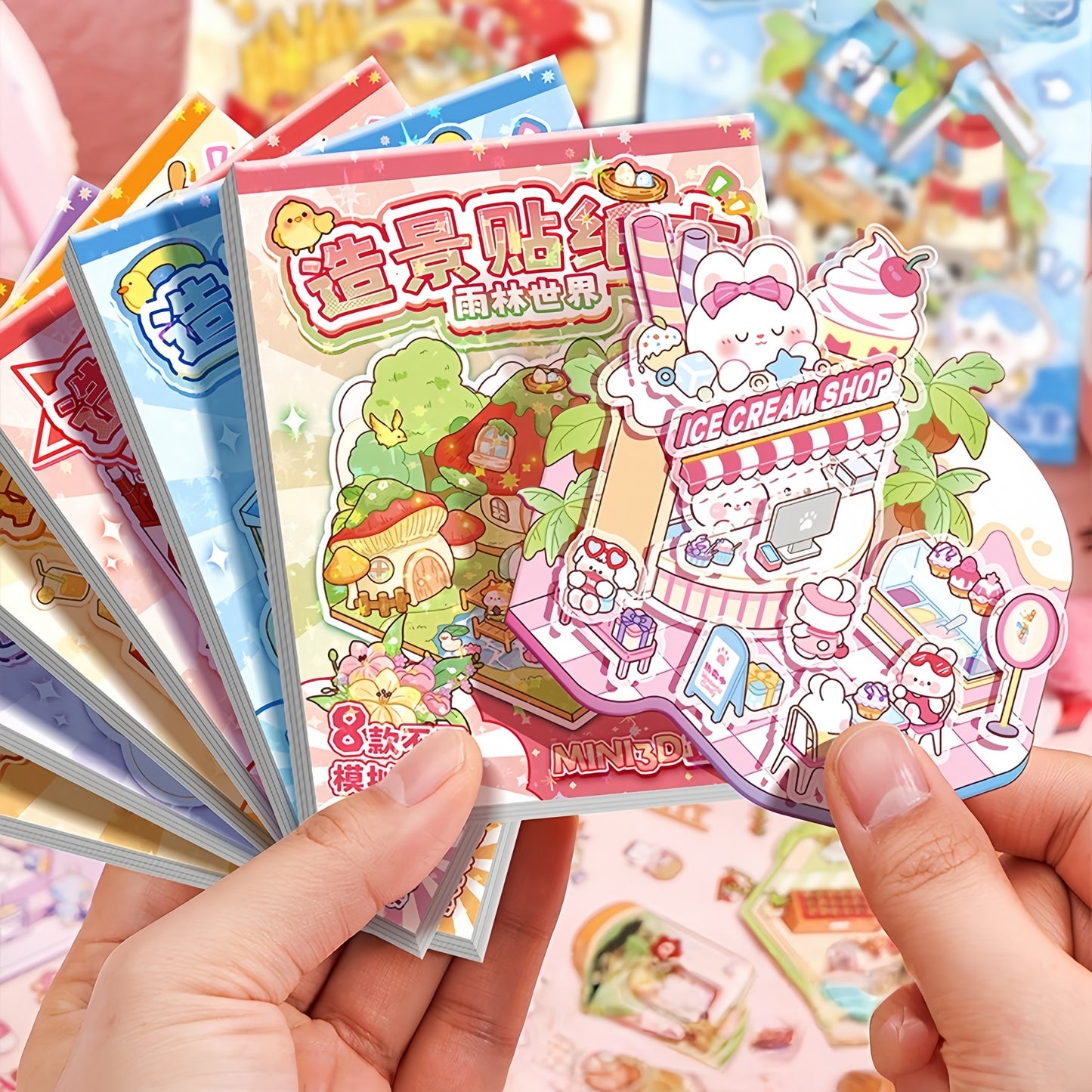 Mini Scenes 3D Sticker Book