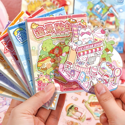 Mini Scenes 3D Sticker Book