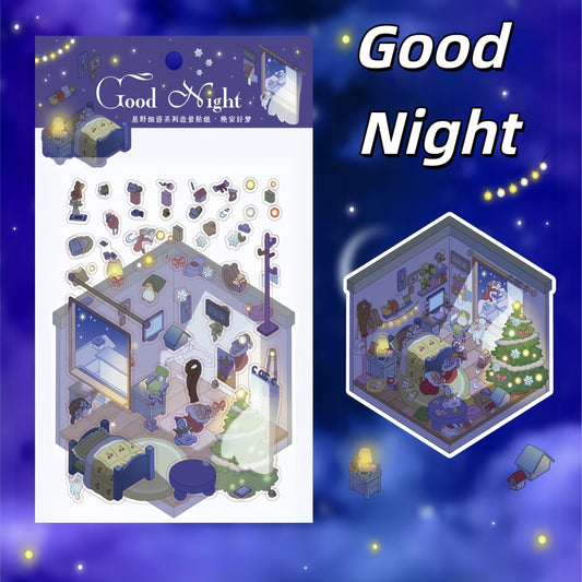 Dreaming Whispers 3D Sticker | 4 Cute Miniature Scenes