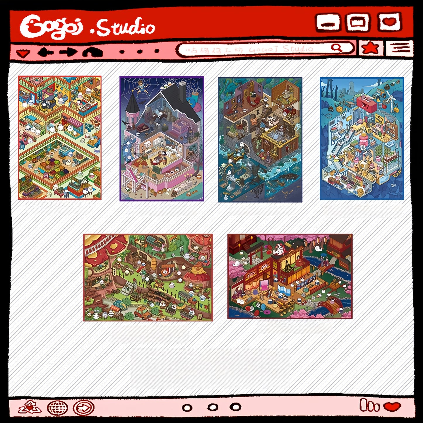 An Odyssey of Whimsy 3D Sticker | 6 Cute Miniature Scenes