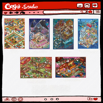 An Odyssey of Whimsy 3D Sticker | 6 Cute Miniature Scenes