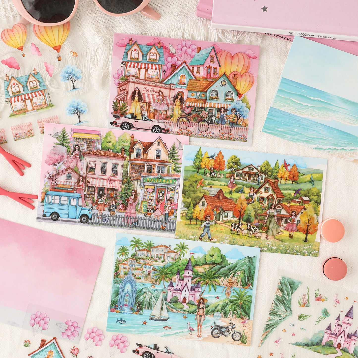 Scenery and Beauty 3D Sticker | 4 Cute Miniature Scene