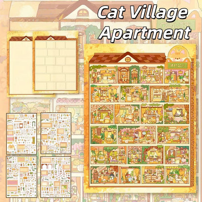 Dwelling Scenes 3D Sticker | 4 Cute Miniature Scenes