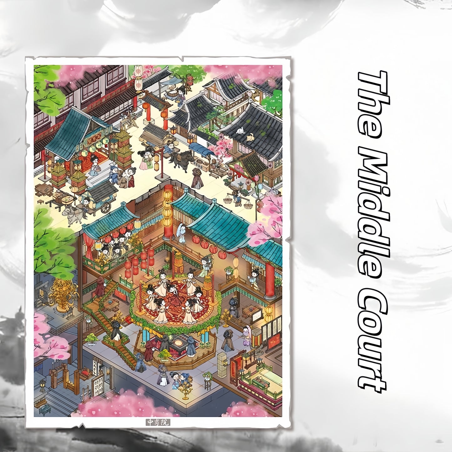 Rain on the Bells 3D Sticker | 2 Cute Miniature Scenes