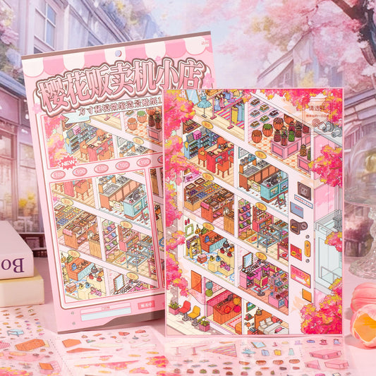 Cherry Blossom Vending Machine Shop 3D Sticker