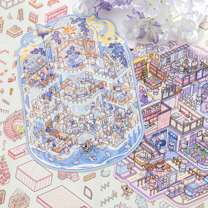 Kitten‘s Fantasy 3D Sticker | 3 Cute Miniature Scene