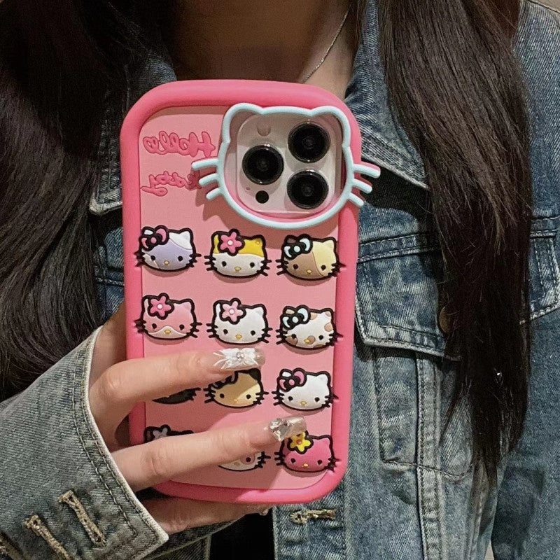 Pink Cat Silicone Phone Case