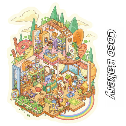City of Spring Tales 3D Sticker | 4 Cute Miniature Scenes