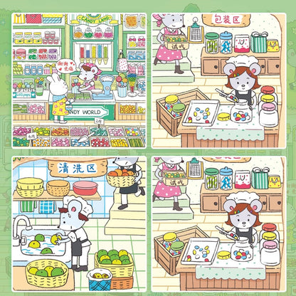 Mice's Daily Life 3D Sticker | 2 Cute Miniature Scenes