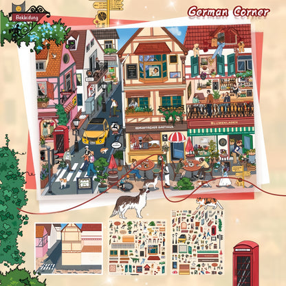 Street Corner 3D Sticker | 3 Cute Miniature Scenes