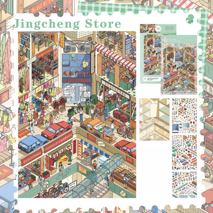 City Corners 3D Sticker | 4 Cute Miniature Scenes