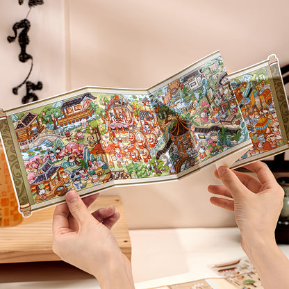 Dual Epics of Civilization 3D Sticker | 2 Cute Miniature Scenes