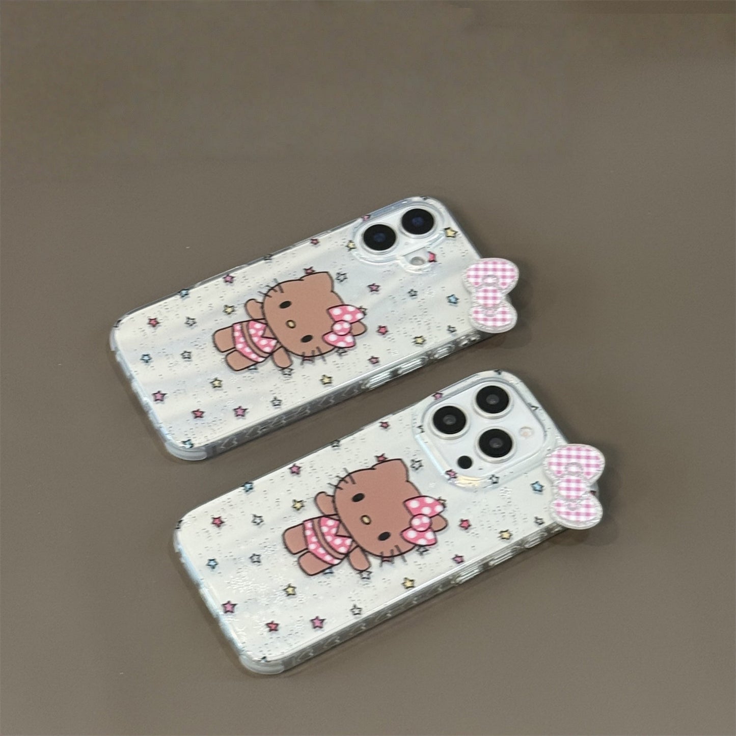 Glitter Black Cat with Bow Acrylic Phone Case
