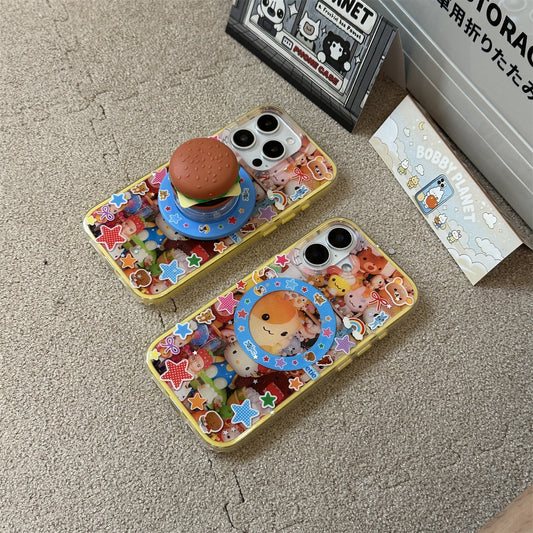 Cute Bear Burger Acrylic Phone Case