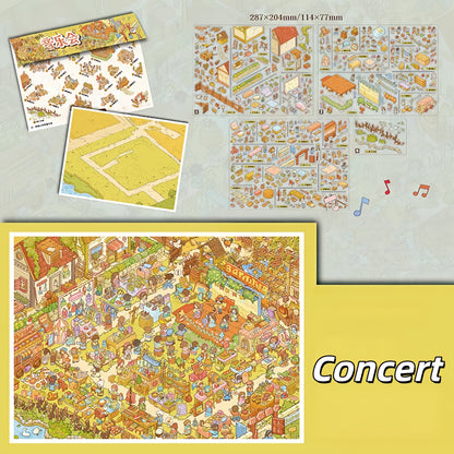 Spring Sounds 3D Sticker | 2 Cute Miniature Scenes