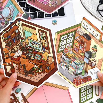 Dreamy Corners 3D Sticker | 4 Cute Miniature Scenes