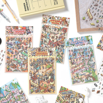 Dream Life 3D Sticker | 4 Cute Miniature Scenes