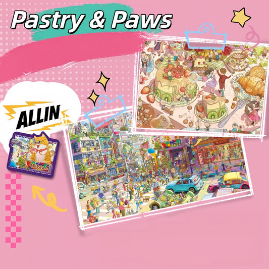 Pastry & Paws 3D Sticker | 2 Cute Miniature Scenes