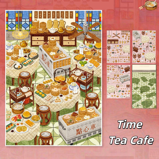 Time Tea Cafe 3D Sticker