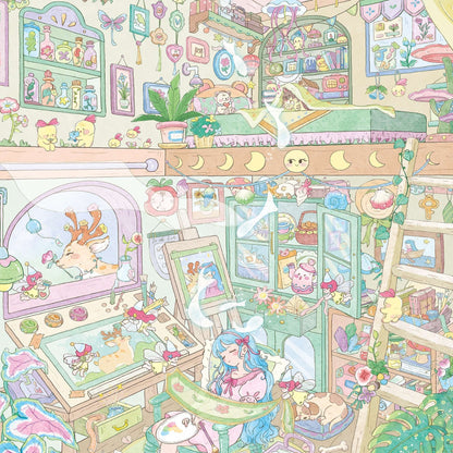 Whimsical Creative Corners 3D Sticker | 2 Cute Miniature Scenes