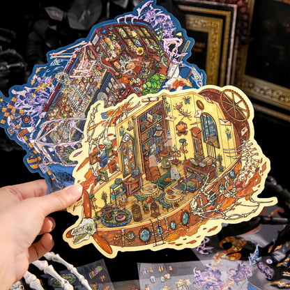 Boneward Voyage 3D Sticker | 2 Cute Miniature Scenes