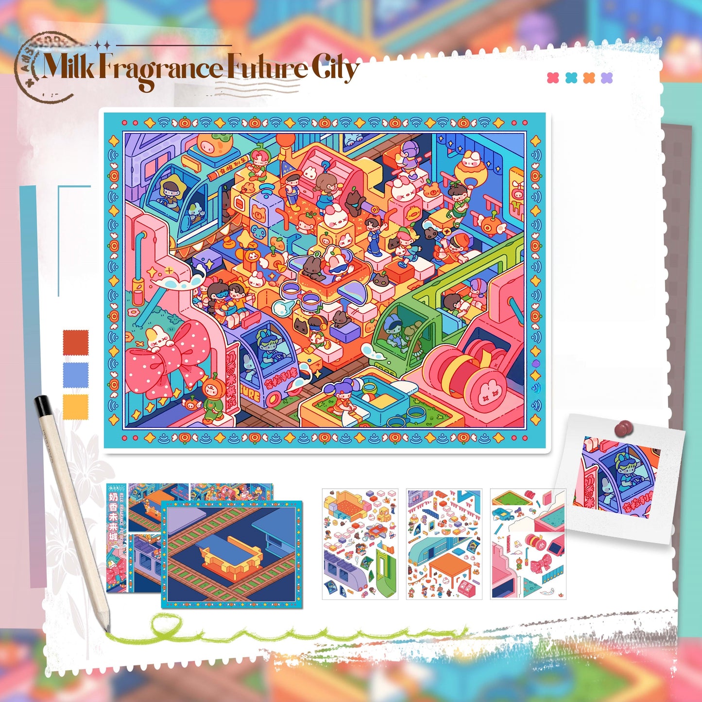 Whimsical World 3D Sticker | 3 Cute Miniature Scenes