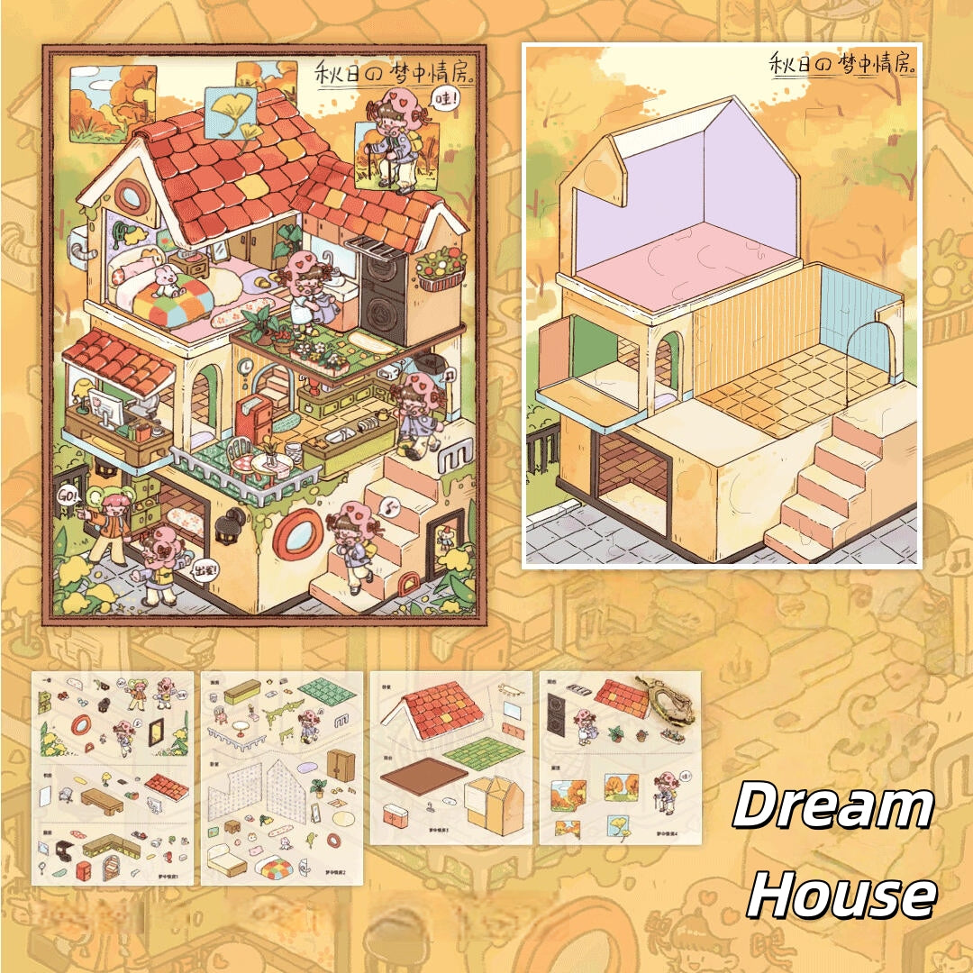 Daily Blessings 3D Sticker | 4 Cute Miniature Scenes
