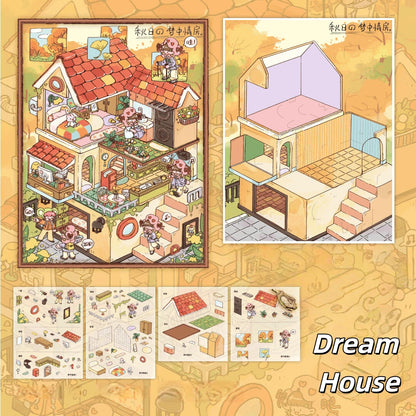 Daily Blessings 3D Sticker | 4 Cute Miniature Scenes