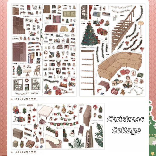 Christmas Cottage 3D Sticker