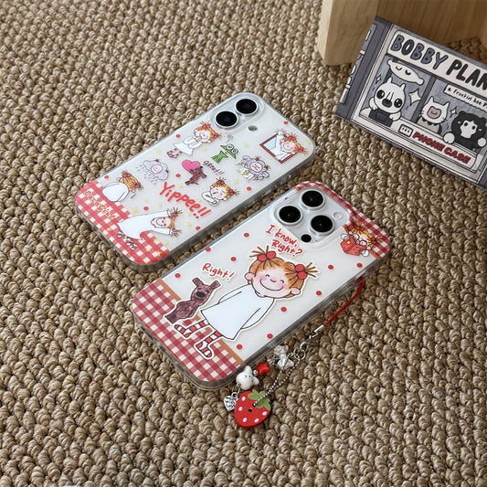 Coco Girl Strawberry Charm Acrylic Phone Case