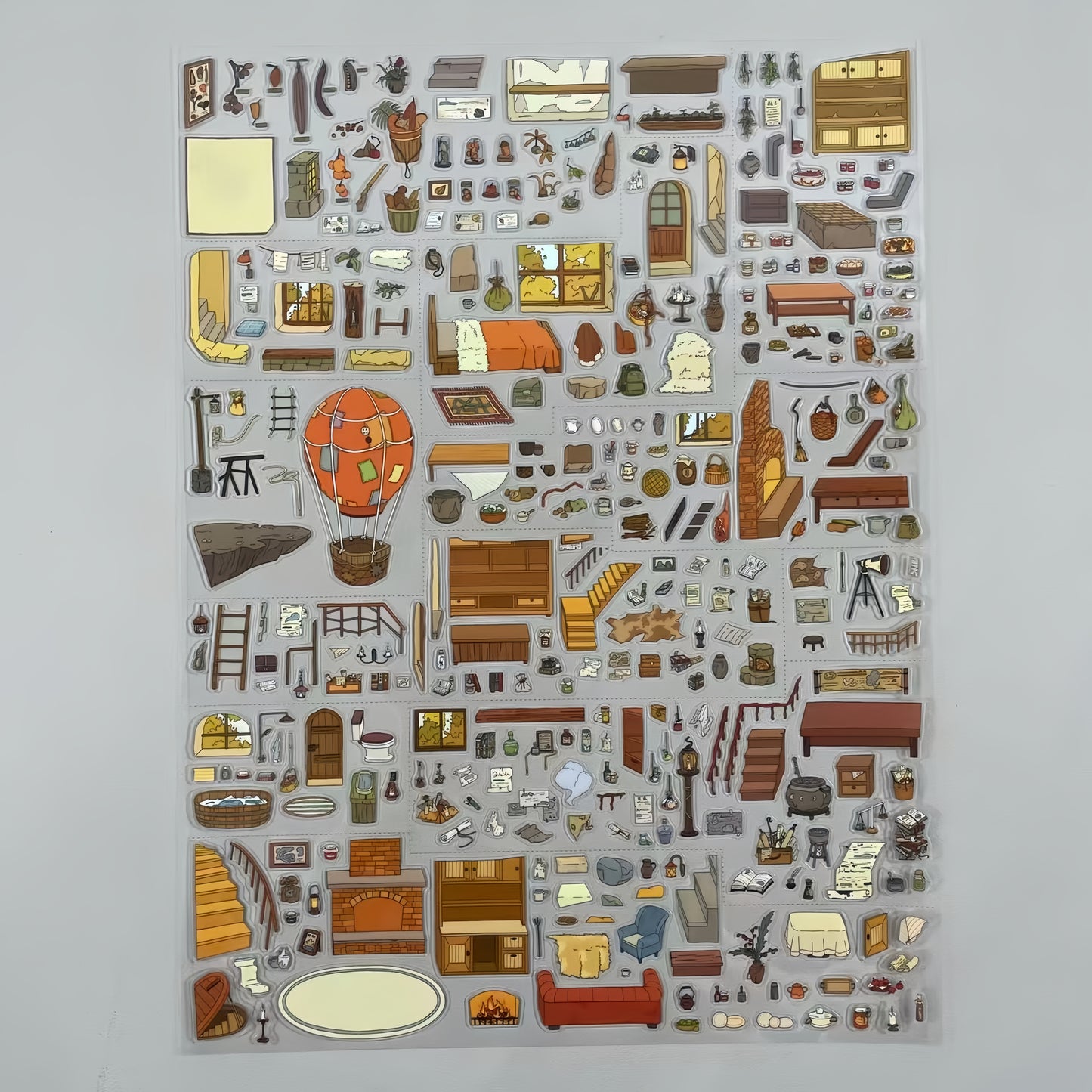 Grid House 3D Sticker