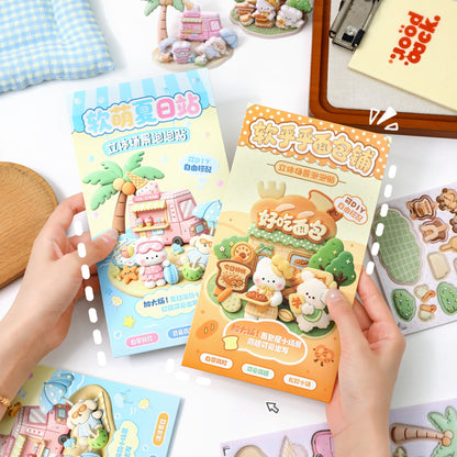 Fluffy Friends 3D Stackable Stickers | 6 Cute Miniature Themes