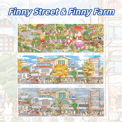Finny Street & Finny Farm 3D Sticker | 3 Cute Miniature Scenes