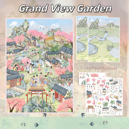 Wind-Retaining Pavilion 3D Sticker |4 Cute Miniature Scenes
