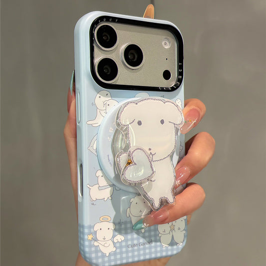 Line Drawing Dog Magnetic Stand Acrylic Phone Case
