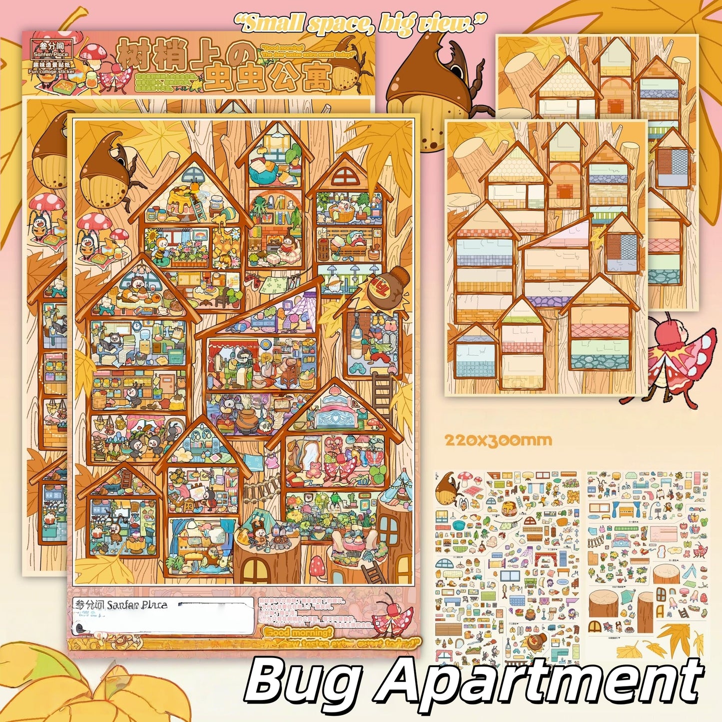 Warm Stays 3D Sticker | 5 Cute Miniature Scenes