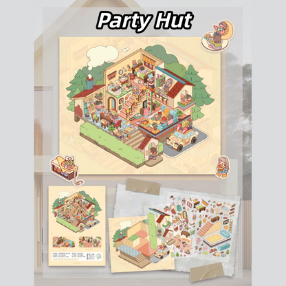 Magic Home 3D Sticker | 3 Cute Miniature Scenes