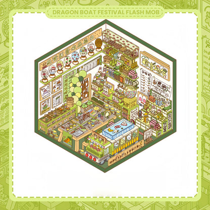 Hundred-Flavor Shop 3D Sticker | 3 Cute Miniature Scenes