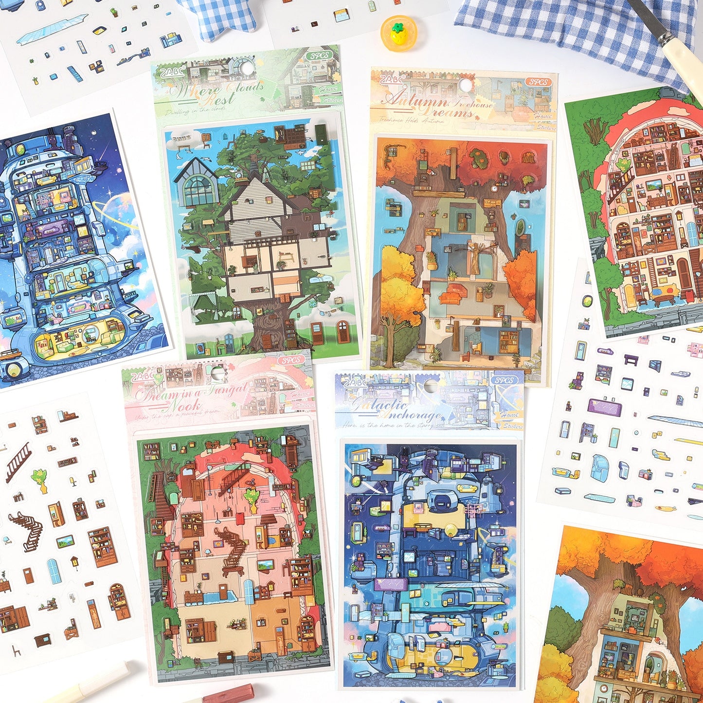 Dream Weavers 3D Sticker | 4 Cute Miniature Scenes