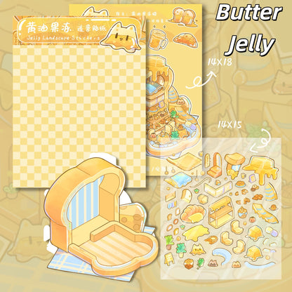 Jelly Cottage 3D Sticker | 3 Cute Miniature Scenes