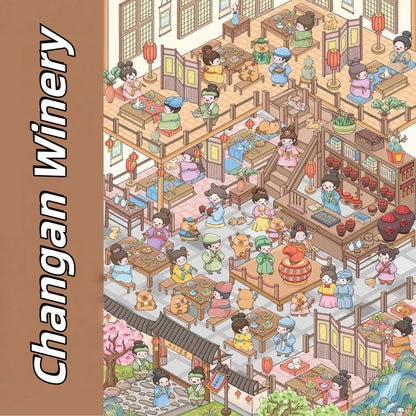 Ancient Chinese Courtyard 3D Sticker | 2 Cute Miniature Scenes