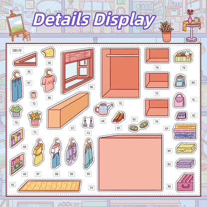 Whimsy Home 3D Sticker | 2 Cute Miniature Scenes