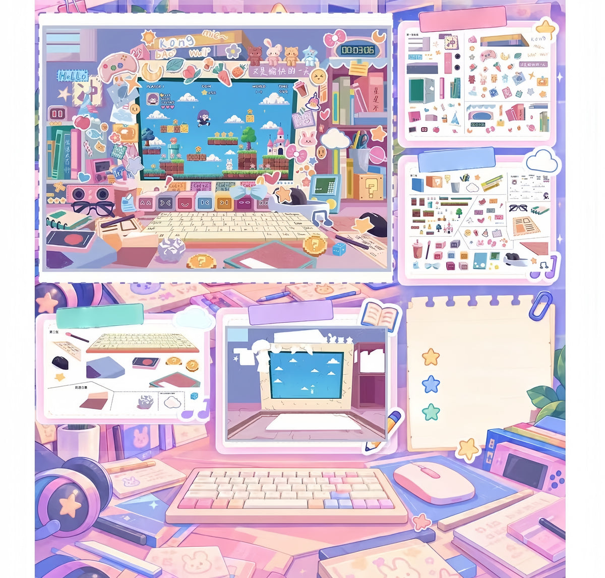 Childlike Fun Series 3D Sticker | 2 Cute Miniature Scenes