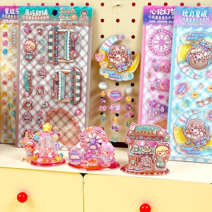Sweet Carnival Nights 3D Stackable Stickers | 4 Cute Miniature Themes