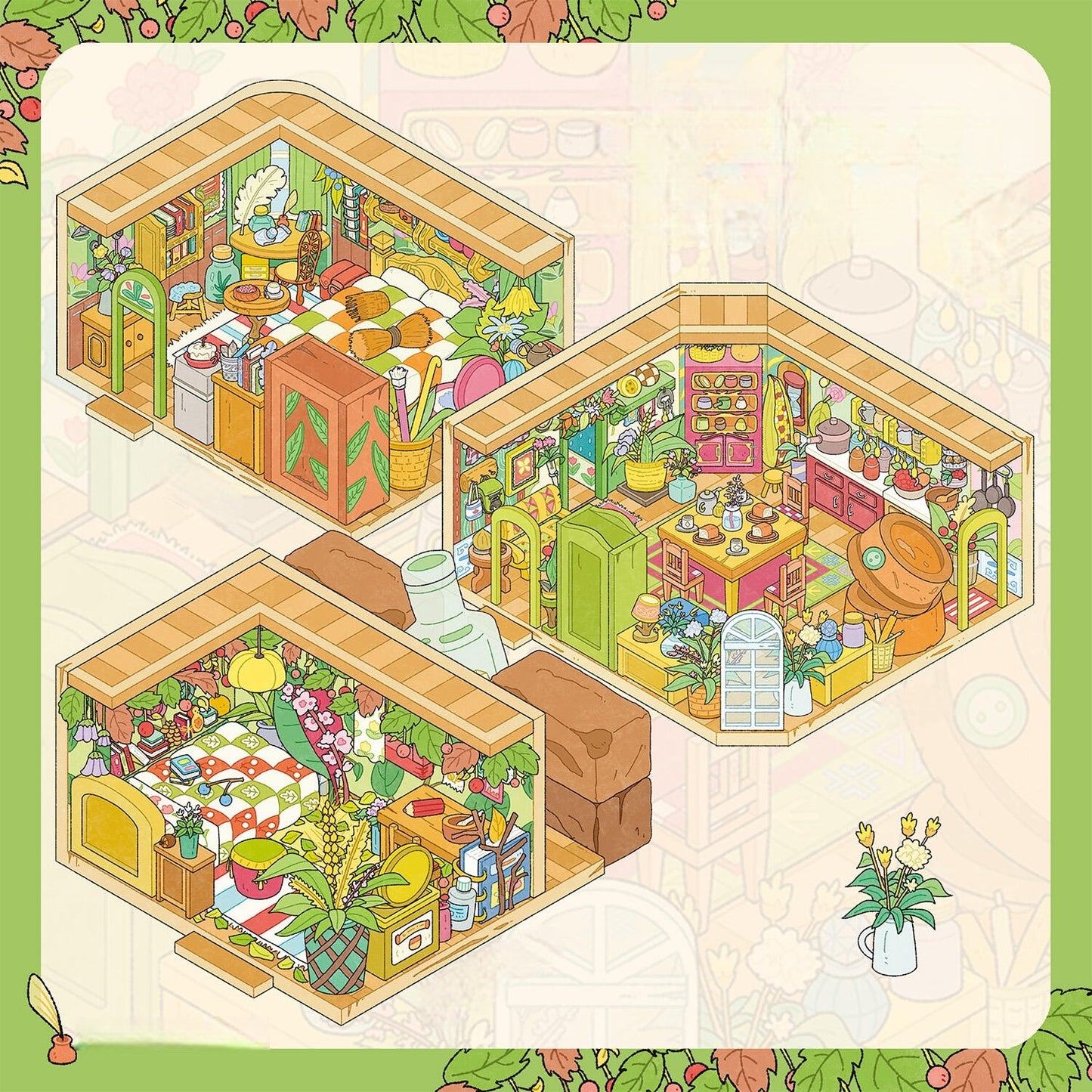 Arrietty's Home 3D Sticker | 3 Cute Miniature Scenes