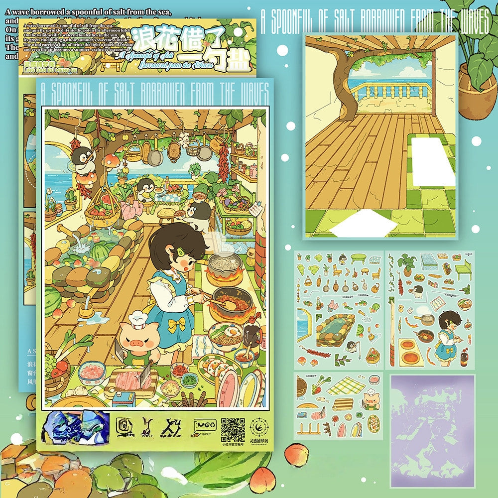 Summer Tales 3D Sticker | 4 Cute Miniature Scenes