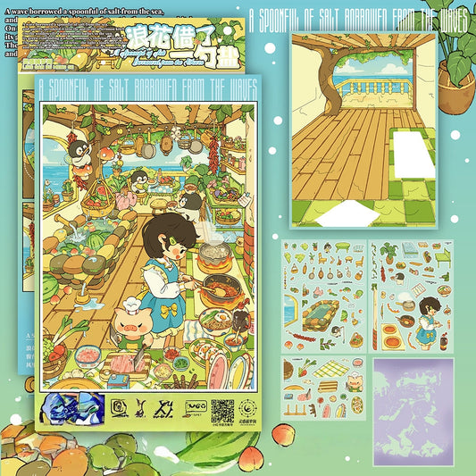 Summer Tales 3D Sticker | 4 Cute Miniature Scenes