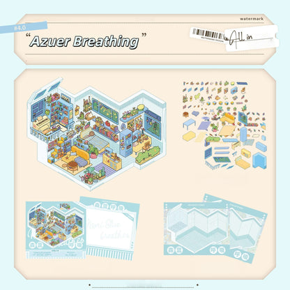 Daydream Apartment 3D Sticker | 3 Cute Miniature Scenes