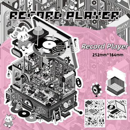 Retro Machines 3D Sticker | 4 Cute Miniature Scenes