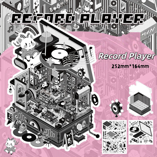 Retro Machines 3D Sticker | 4 Cute Miniature Scenes
